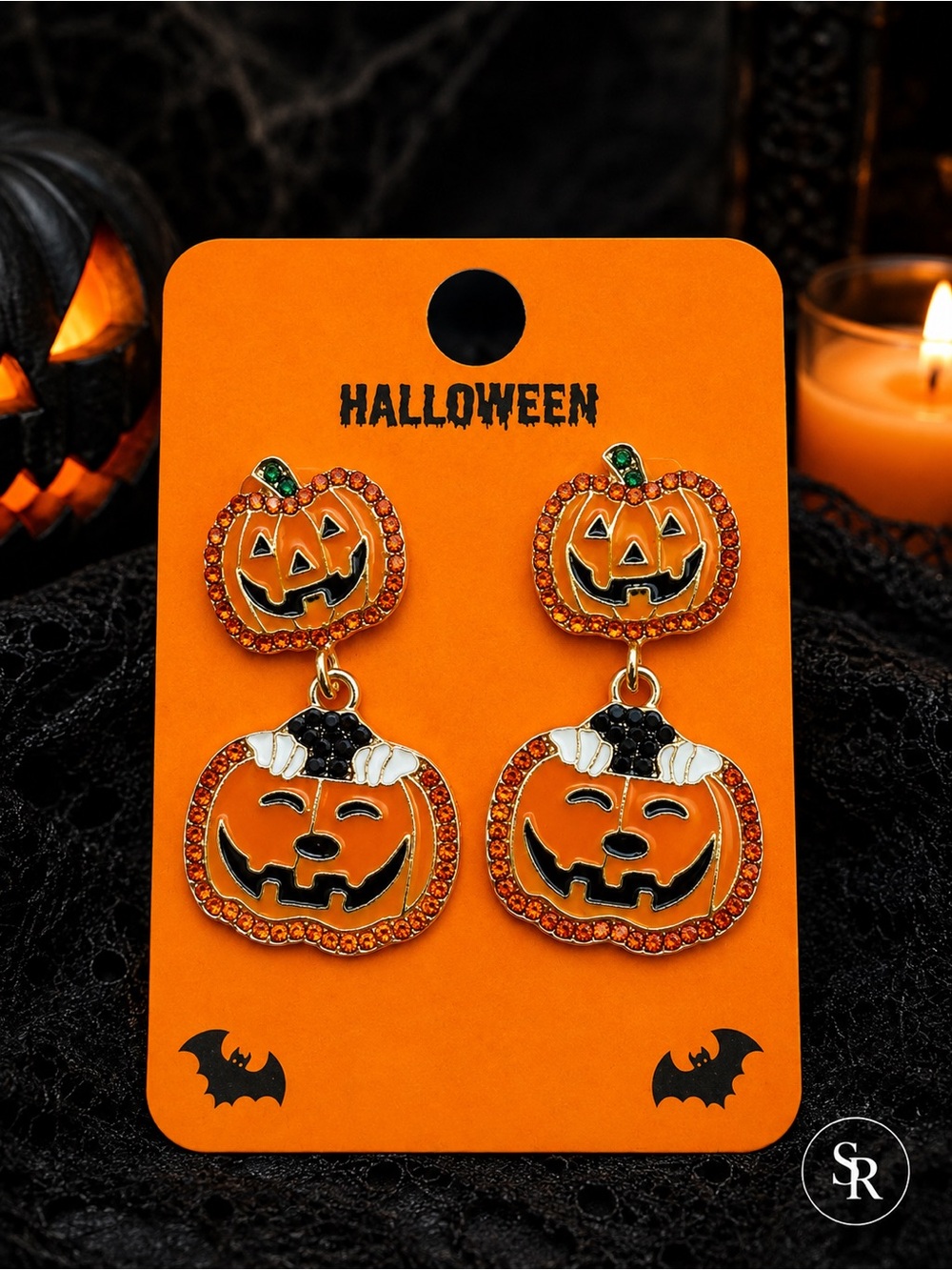 Halloween Statement Earrings NWT Spooky Witch Ghost Pumpkin Dangle 2”